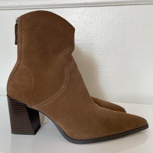 Brown Zara Western-Style, Pointed Toe Ankle Boots